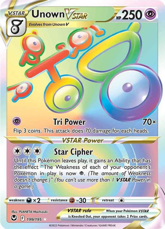 Unown V STAR (Holofoil) 199/195